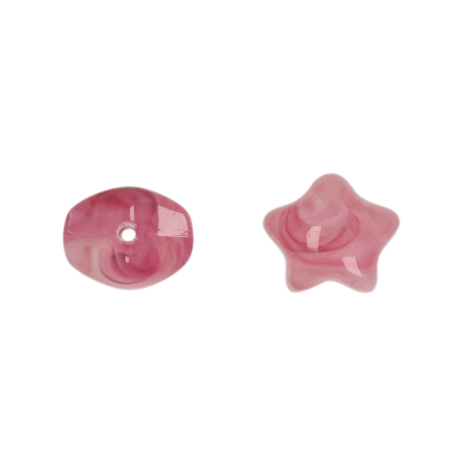 marbled pink resin star 12mm | 20pc