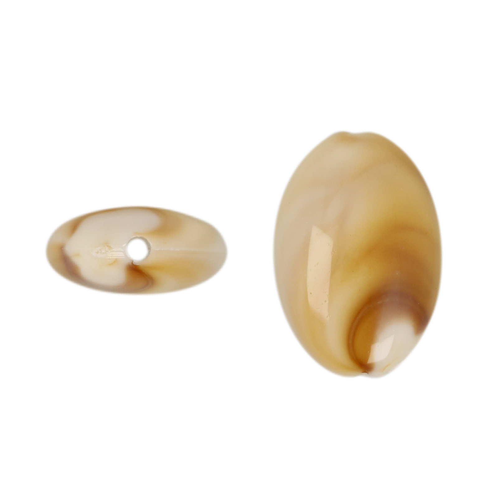 marbled ivory resin smooth oval 20x14mm | 20pc