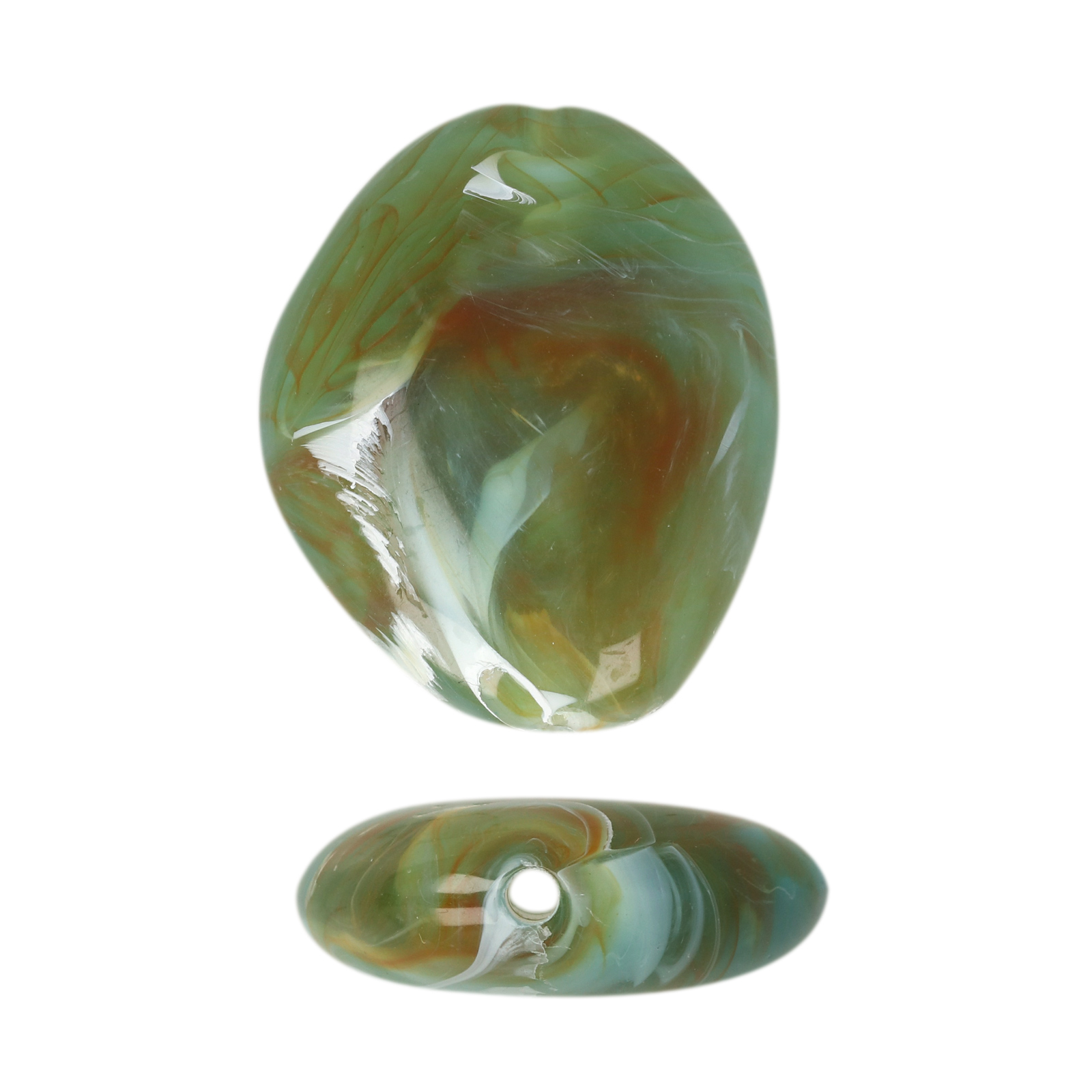 marbled imprssion jasper resin irregular oval 30x25mm | 6pc