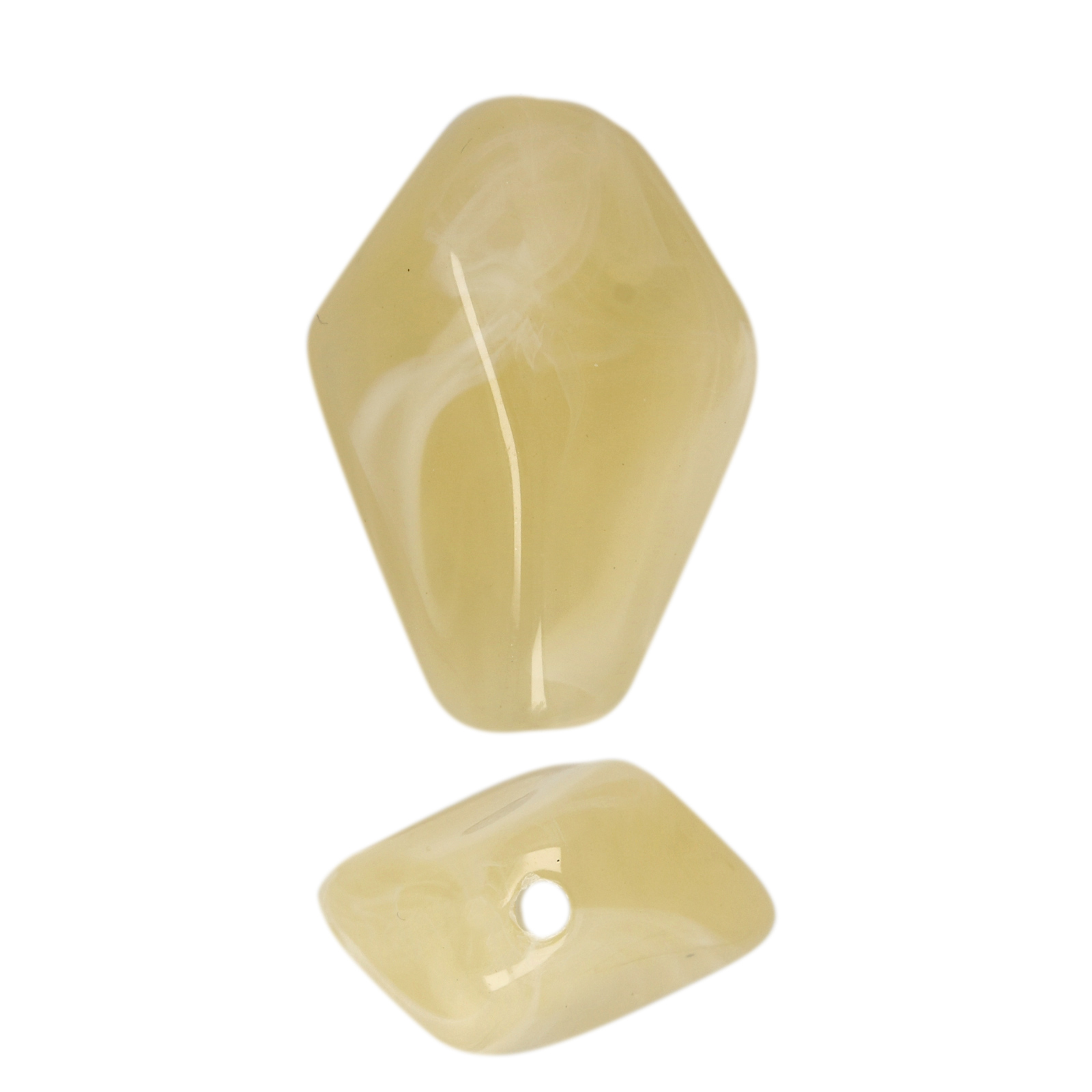 marbled honey resin faceted rhombus 30x20mm | 8pc