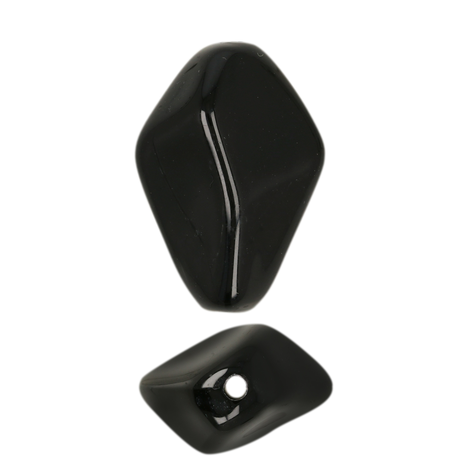 harz facettierte rhombus opakas schwarz 30x20mm | 8st