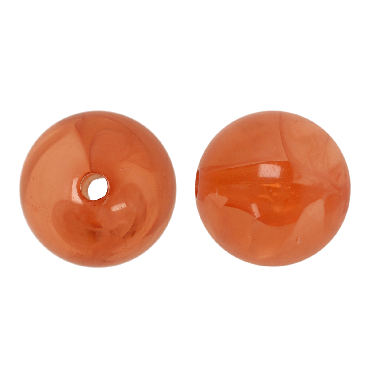 marbled peach resin smooth round 20mm | 8pc