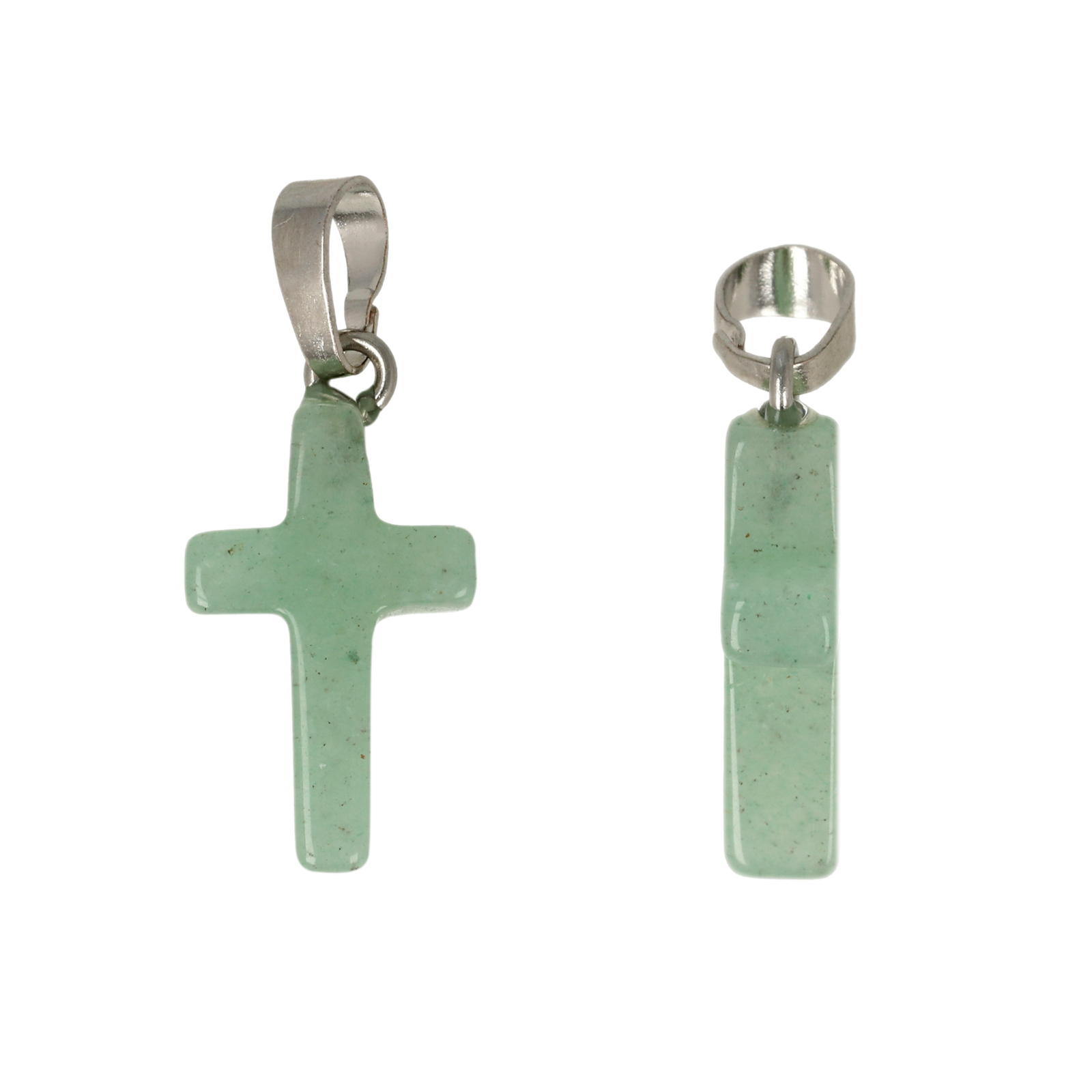 anhänger grüner aventurine kreuzen 21x13mm | 1st