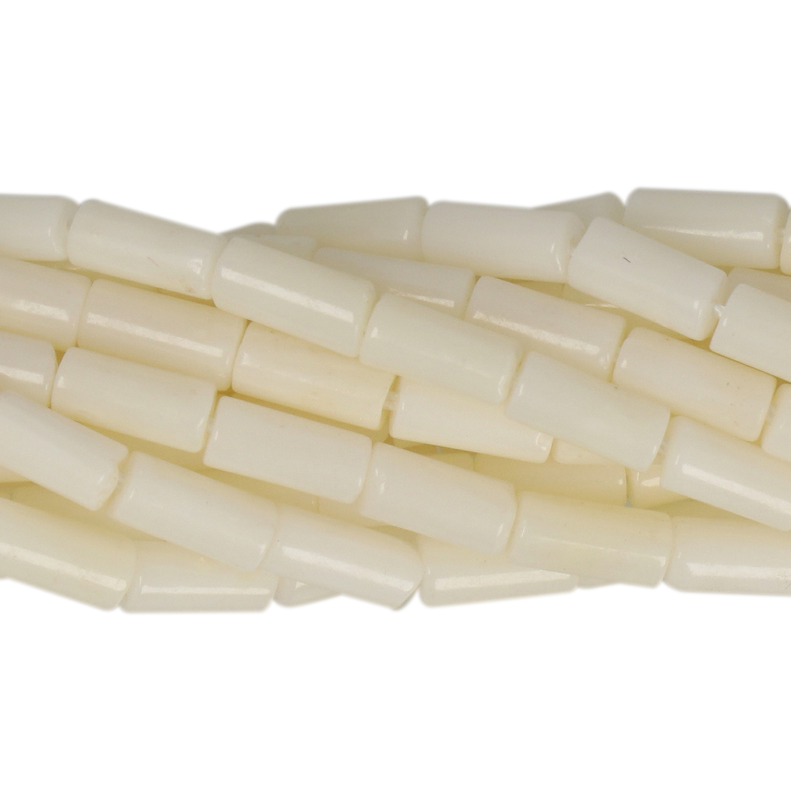 white bamboo coral smooth tube 7x3mm | 15/16-inch strand