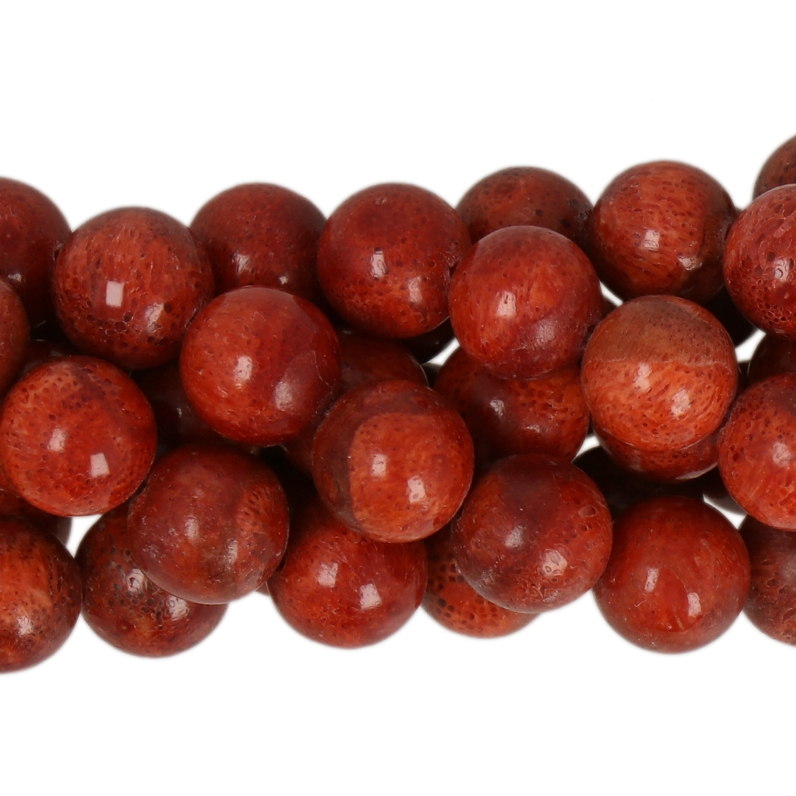 red sponge coral smooth round 7,5-8mm | 10pc