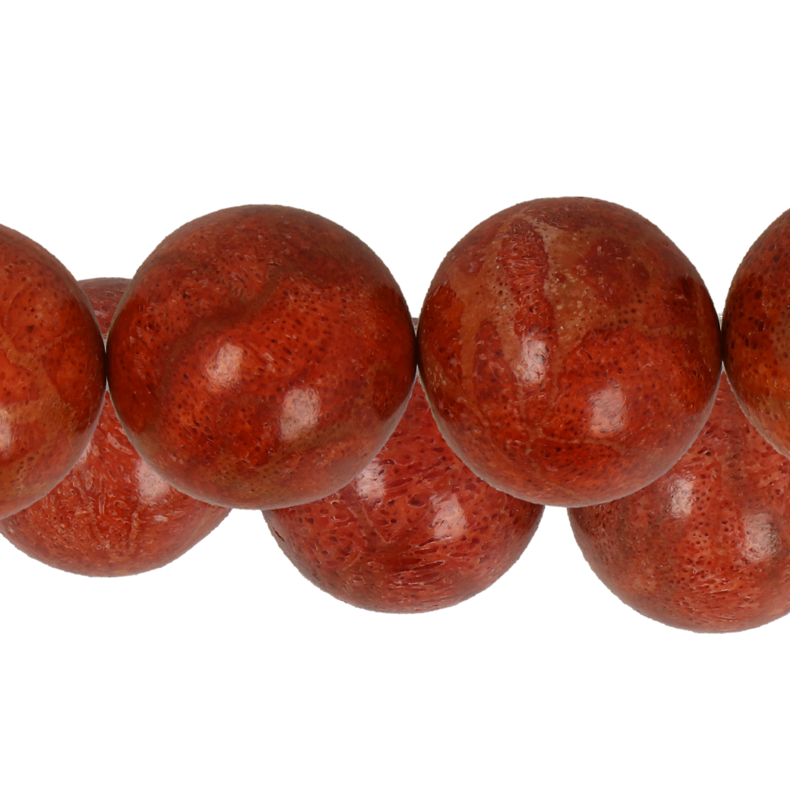 red sponge coral smooth round 18mm | 1pc