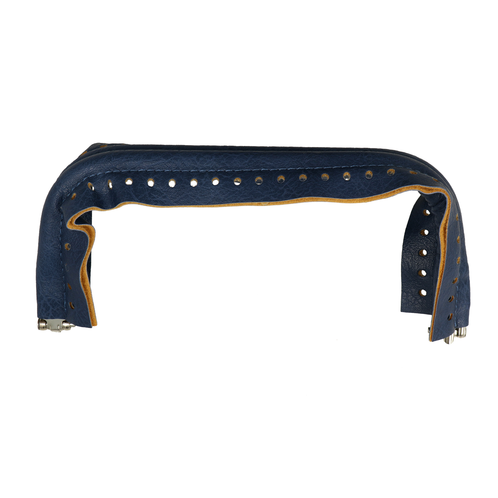 clutch bag spring closure with blue pu leather 20x9cm | 1pc