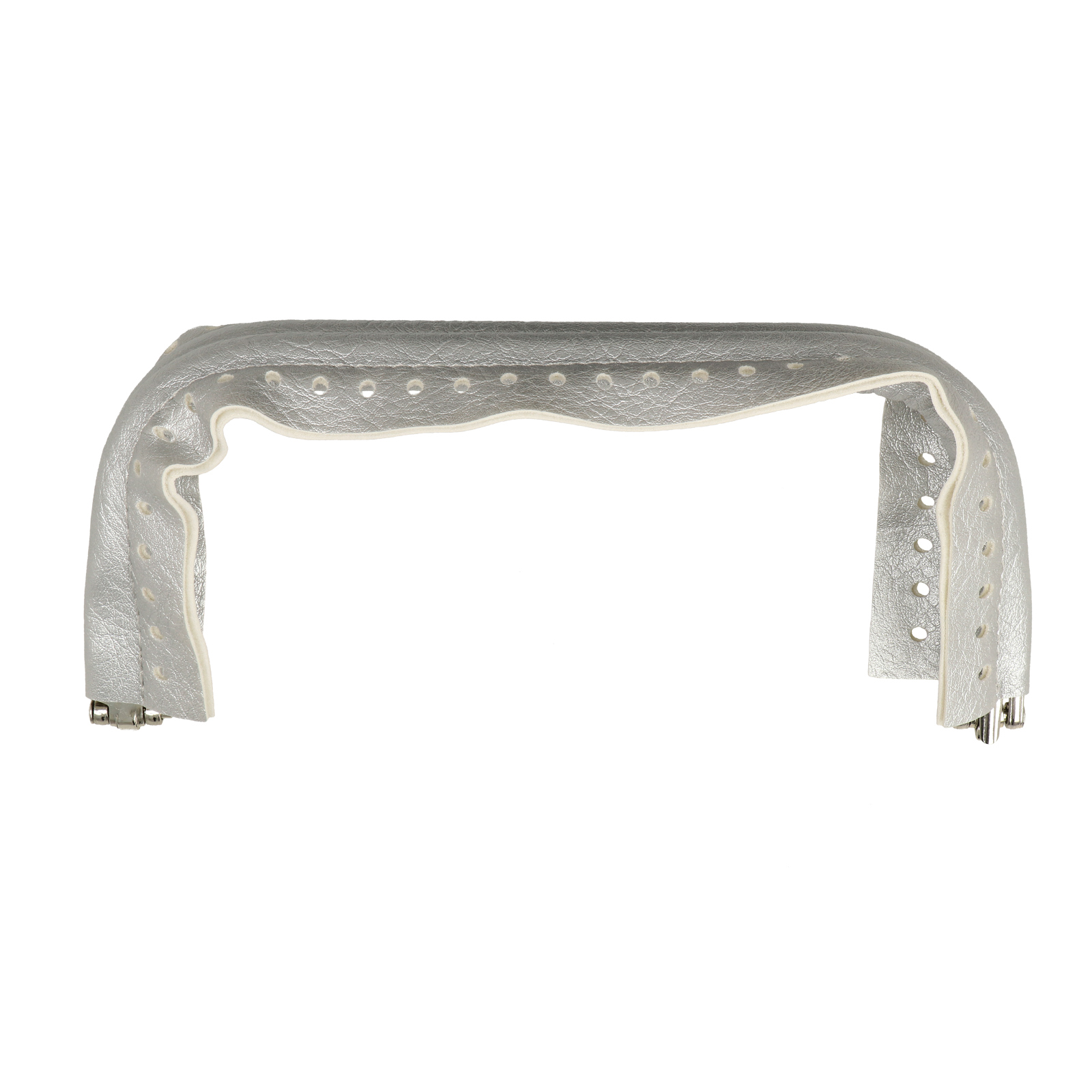 clutch bag spring closure with silver pu leather 20x9cm | 1pc