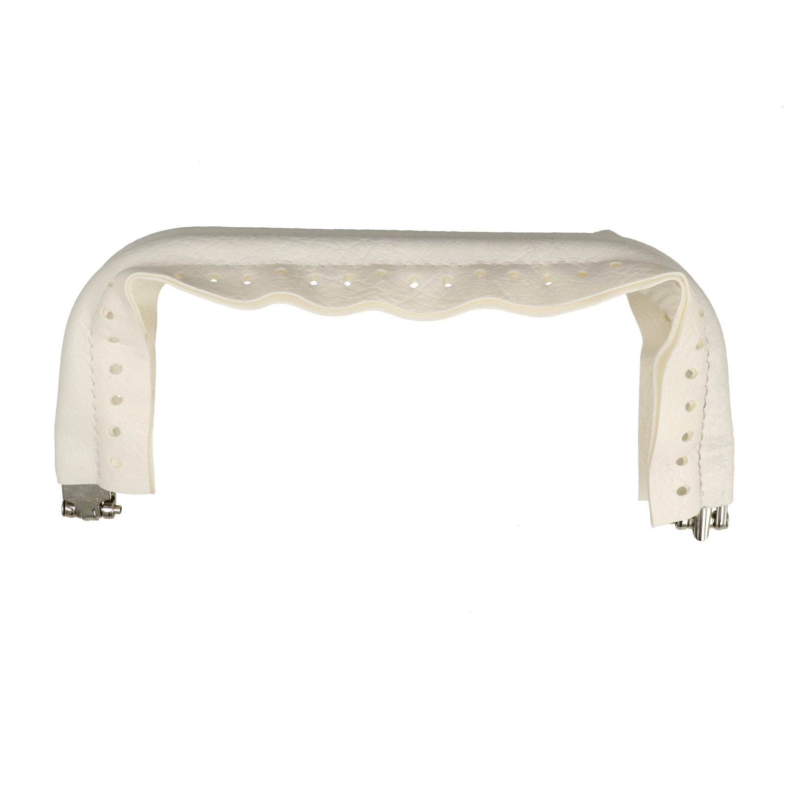 clutch bag spring closure with white pu leather 20x9cm | 1pc