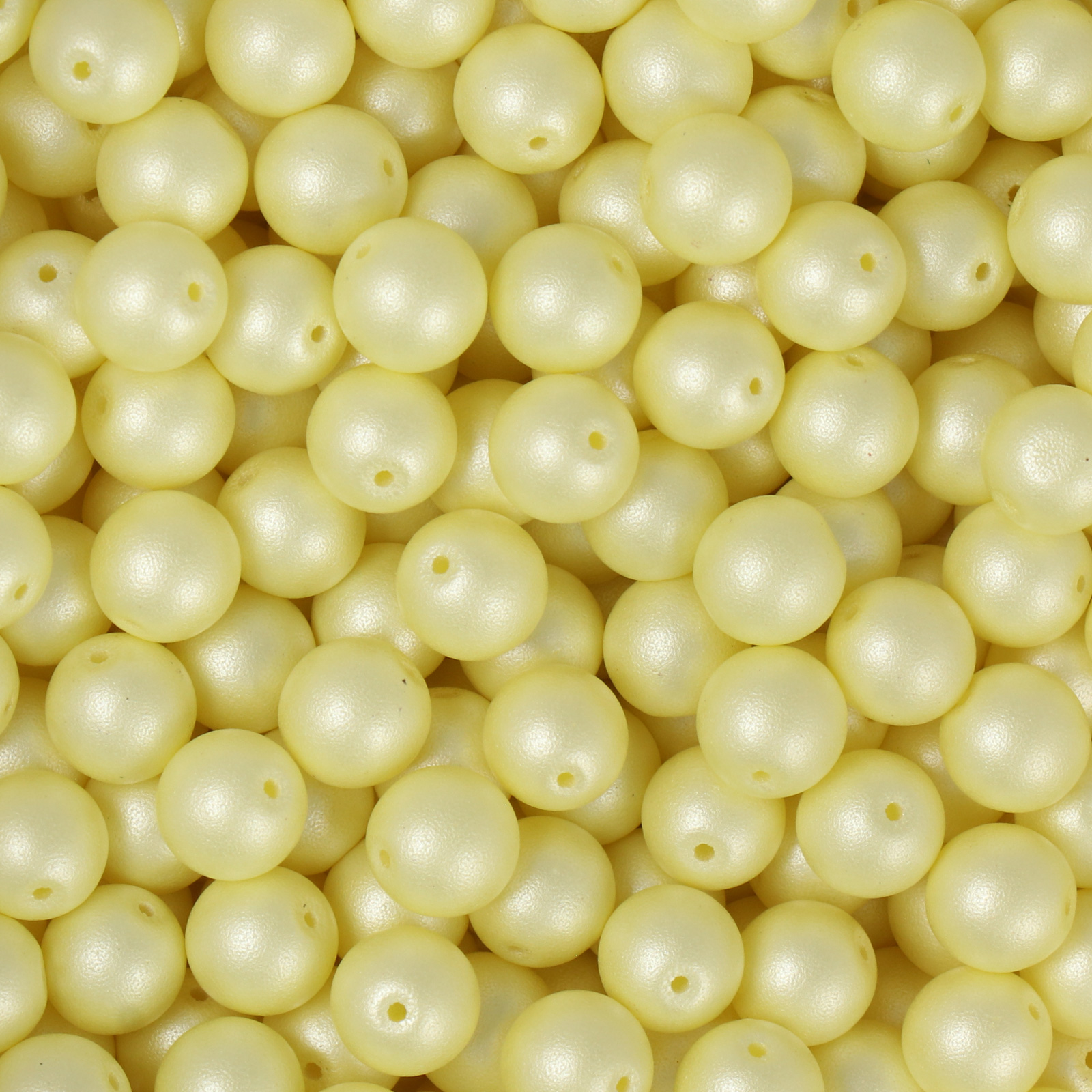 frizzy glasperlen - pastel soft gelb - glatt runde 6mm (ca. 95 stück) | 30gr