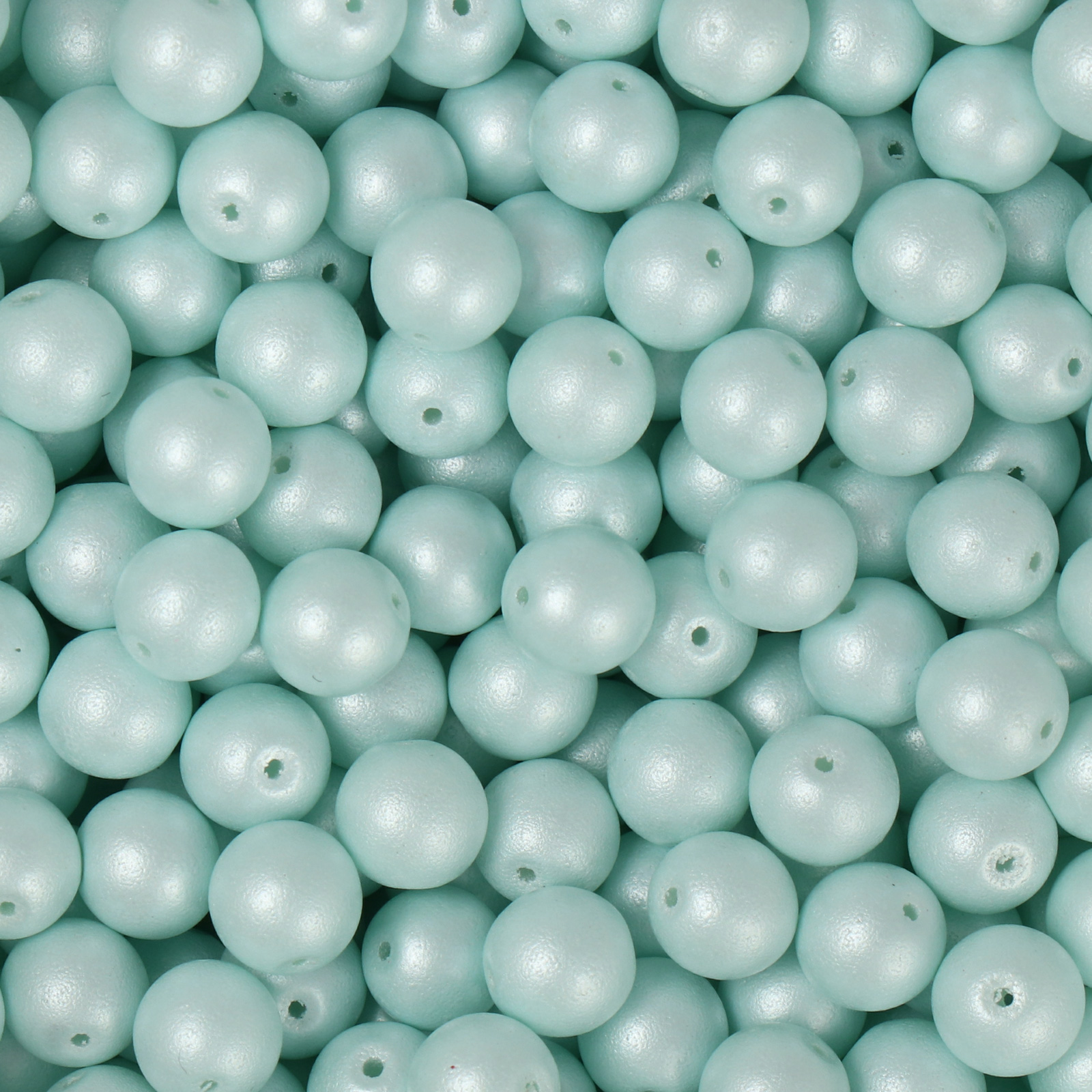 frizzy glasperlen - pastel soft minz - glatt runde 6mm (ca. 95 stück) | 30gr