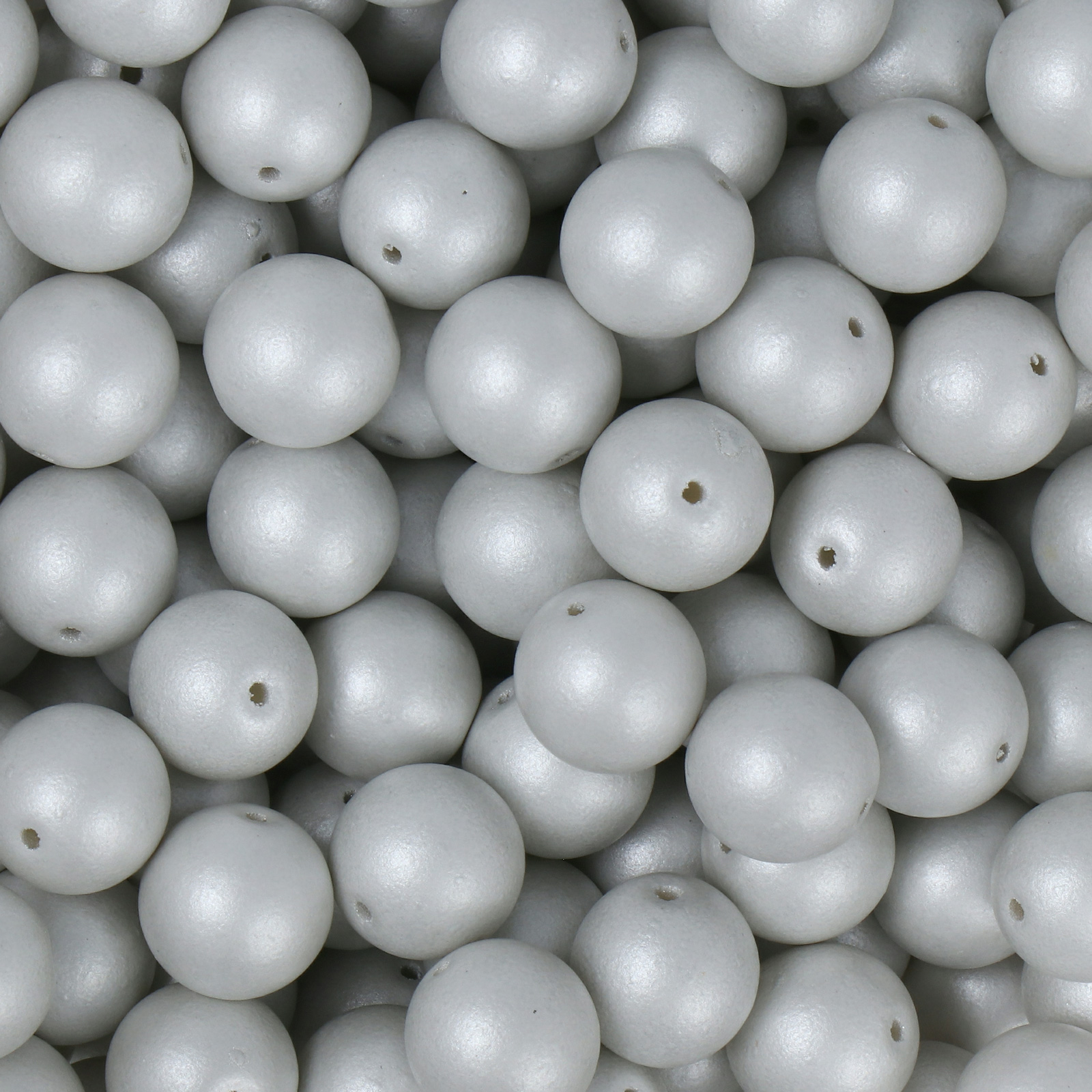 frizzy glasperlen - pastel soft grau - glatt runde 8mm (ca. 40 stück) | 30gr