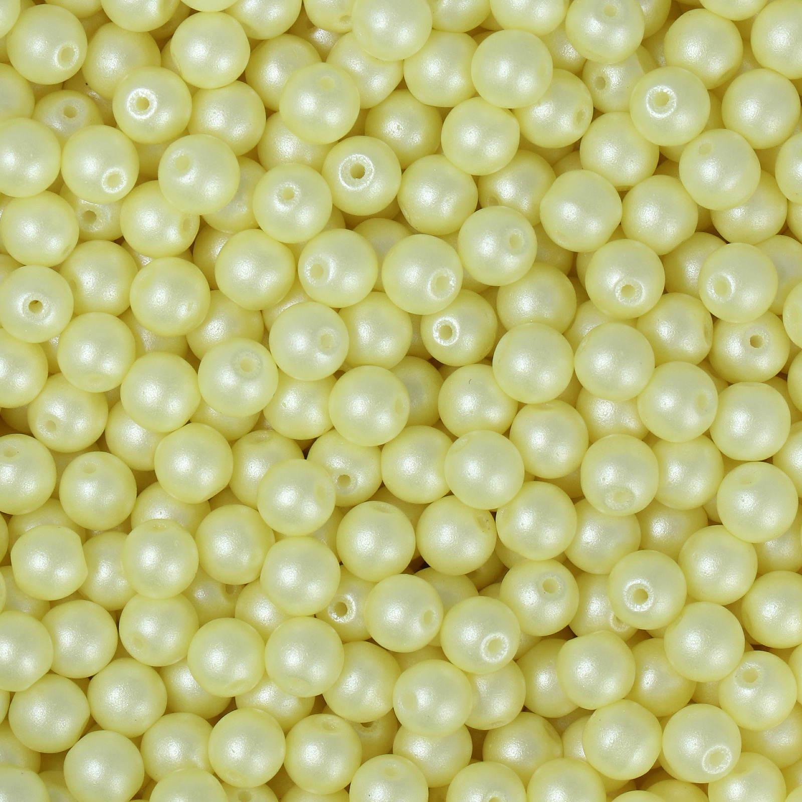 frizzy glasperlen - pastel soft gelb - glatt runde 4mm (ca. 250 stück) | 30gr