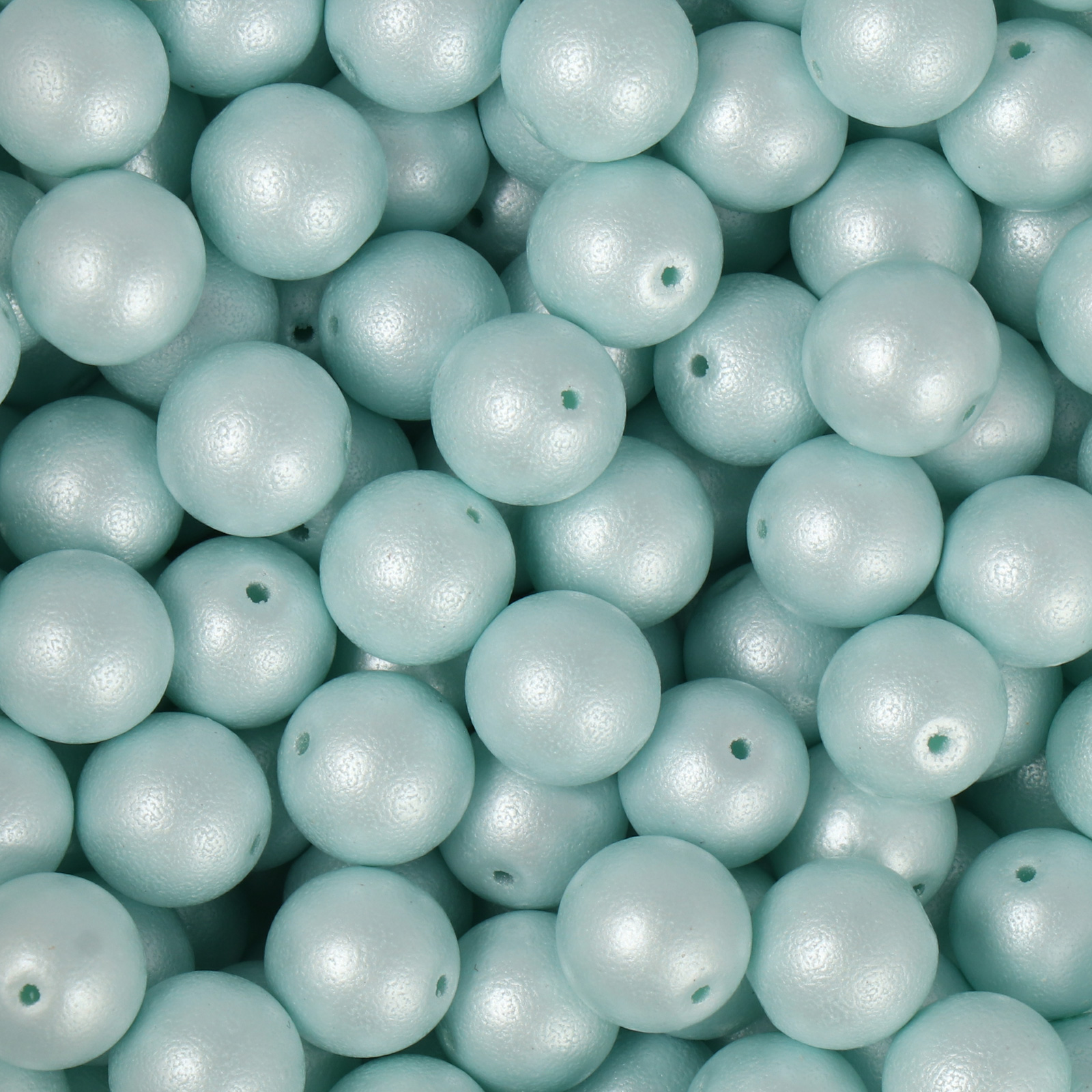 frizzy glasperlen - pastel soft minz - glatt runde 8mm (ca. 40 stück) | 30gr