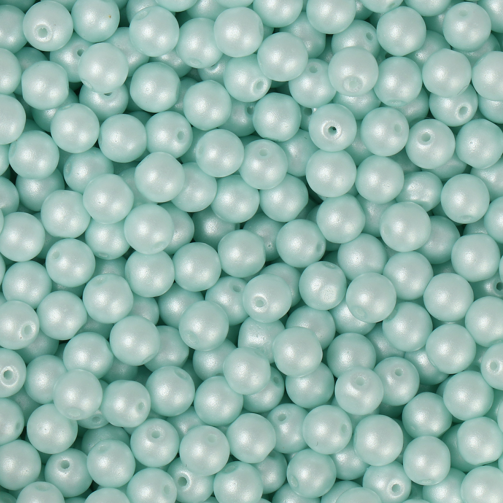 frizzy glasperlen - pastel soft minz - glatt runde 4mm (ca. 250 stück) | 30gr