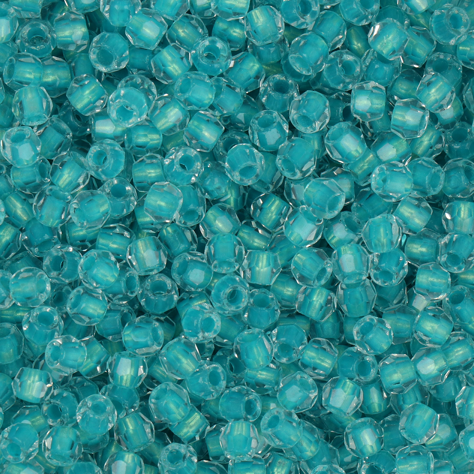 frizzy glass bead - color lined sky blue - faceted round 4mm (450pc aprox.) | 30gr