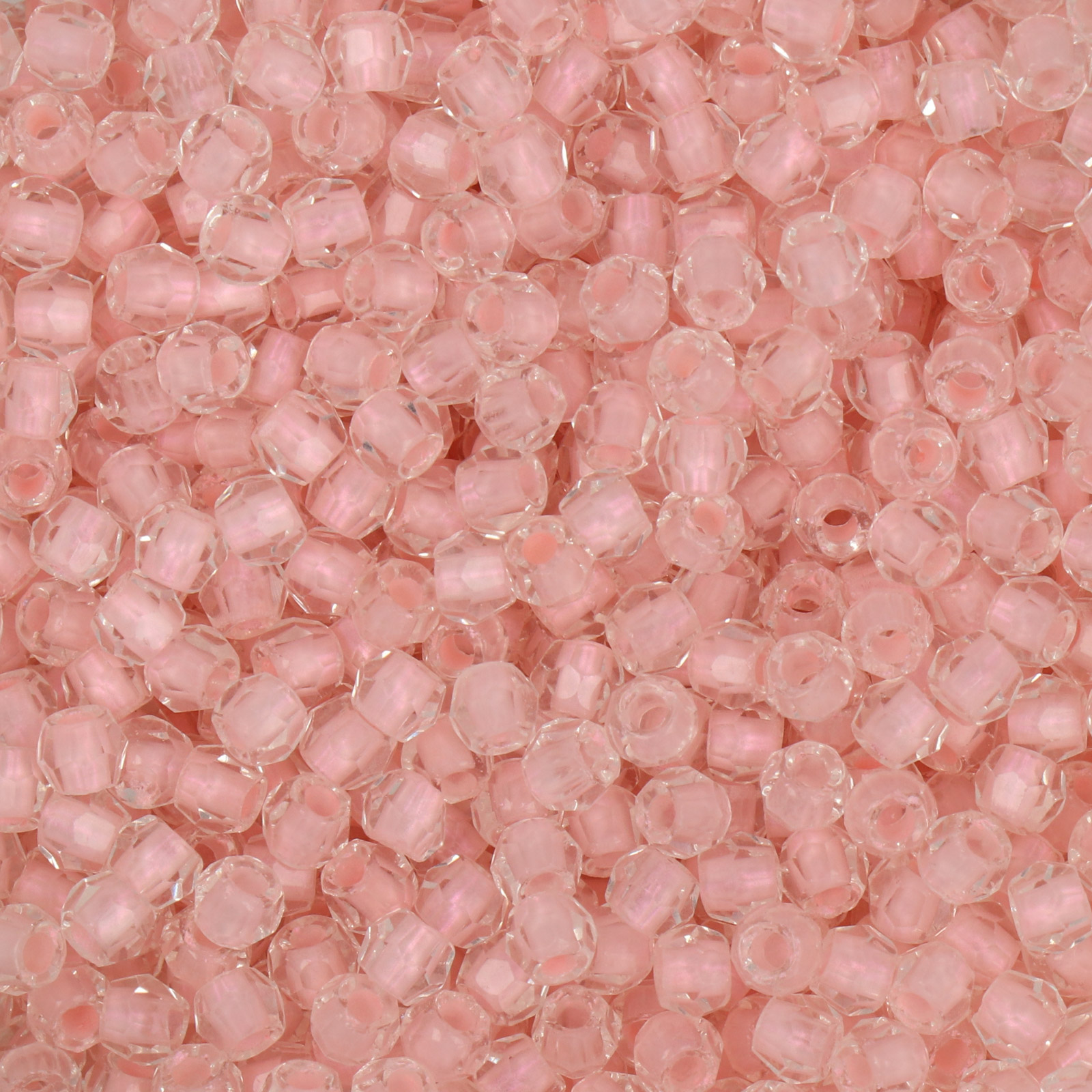 frizzy glass bead - color lined pink - faceted round 4mm (450pc aprox.) | 30gr