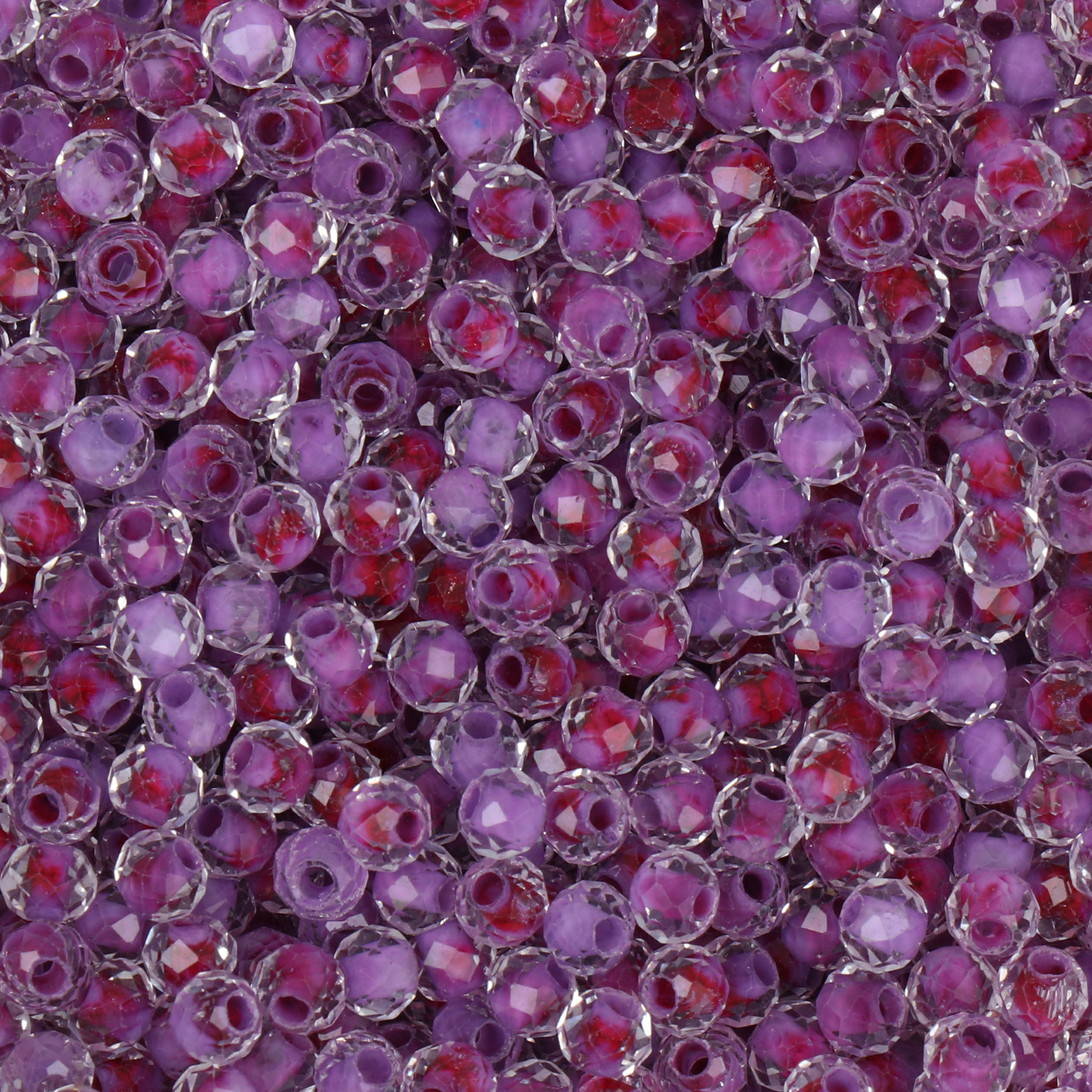 frizzy glass bead - color lined magenta - faceted round 4mm (450pc aprox.) | 30gr