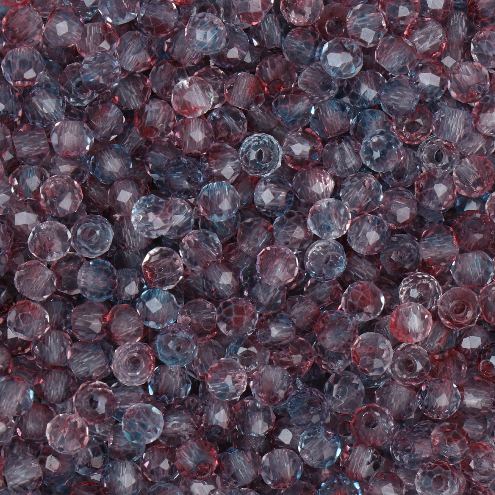 frizzy glass bead - aqua/fuchsia - faceted round 4mm (450pc aprox.) | 30gr