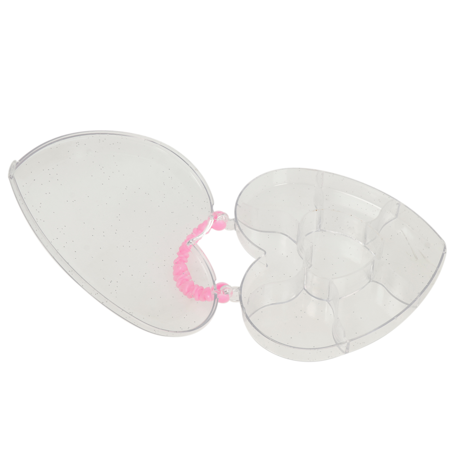 clear organizer plastic box - 7 compartments - heart 14x12x2cm | 1pc