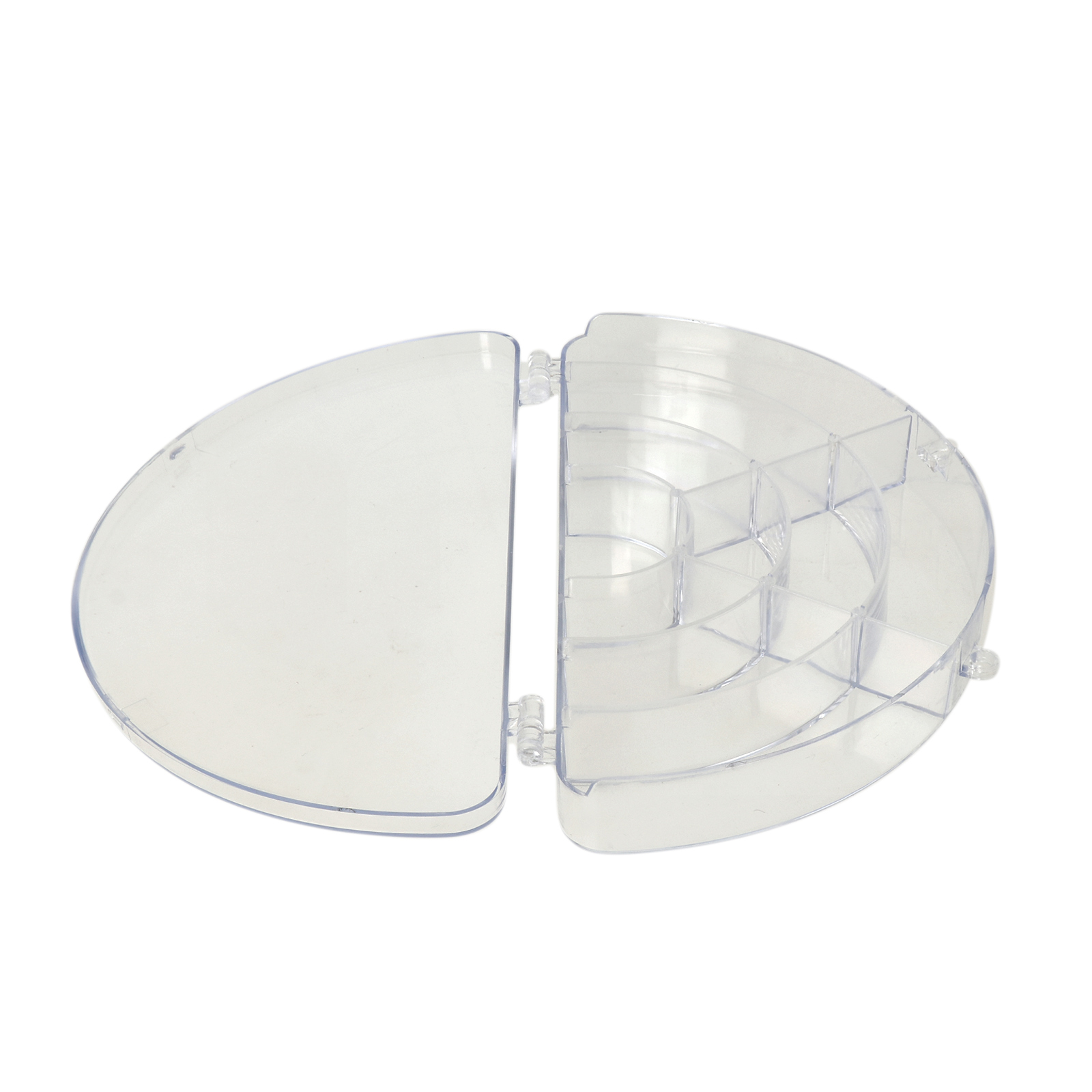 clear organizer plastic box - 10 compartments - rainbow 16x9x2cm | 1pc