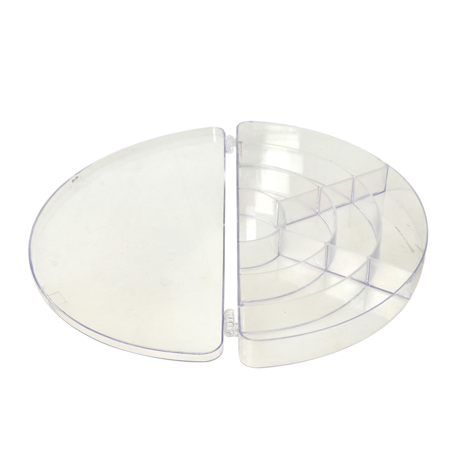clear organizer plastic box - 10 compartments - rainbow 21x10,5x2cm | 1pc