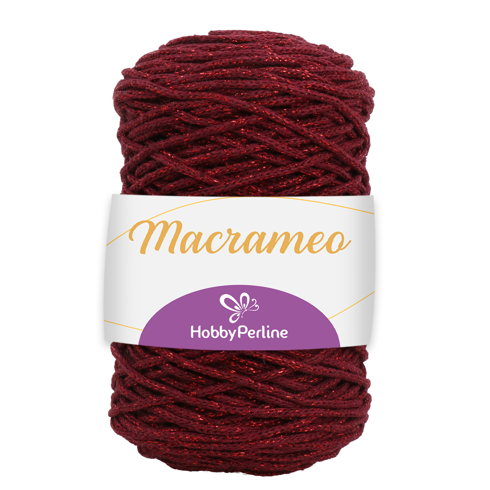 hobbybag macrameo - bordeaux lurex - 250gr (150mt ca.) | 1st
