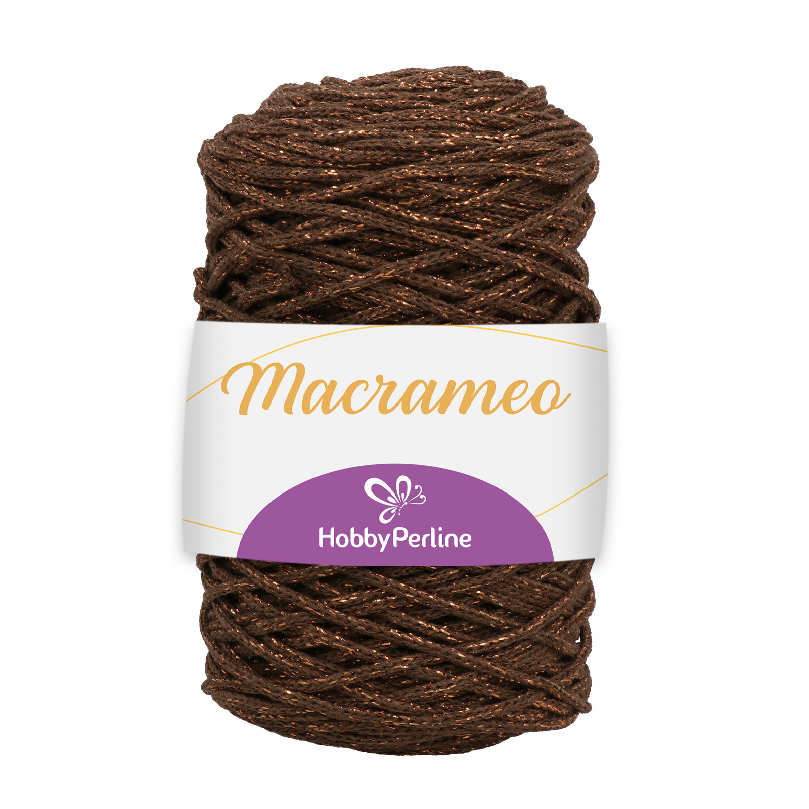 hobbybag macrameo lux - dark brown lurex - 250gr (150mt aprox) | 1pc