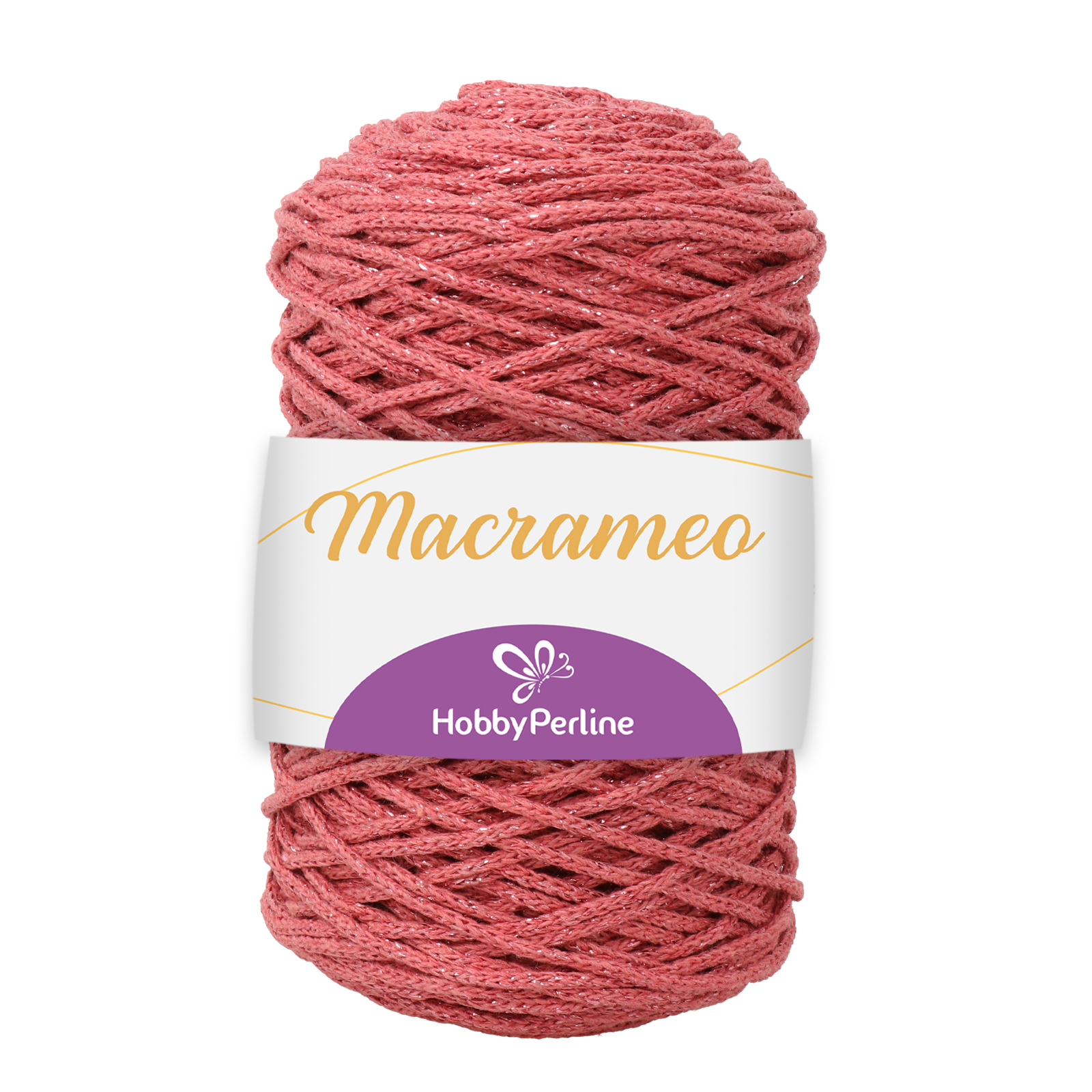 hobbybag macrameo lux - antique pink lurex - 250gr (150mt aprox) | 1pc