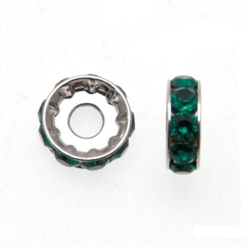 becharmed rhodium roundelle (77512) emerald 12mm | 1pc