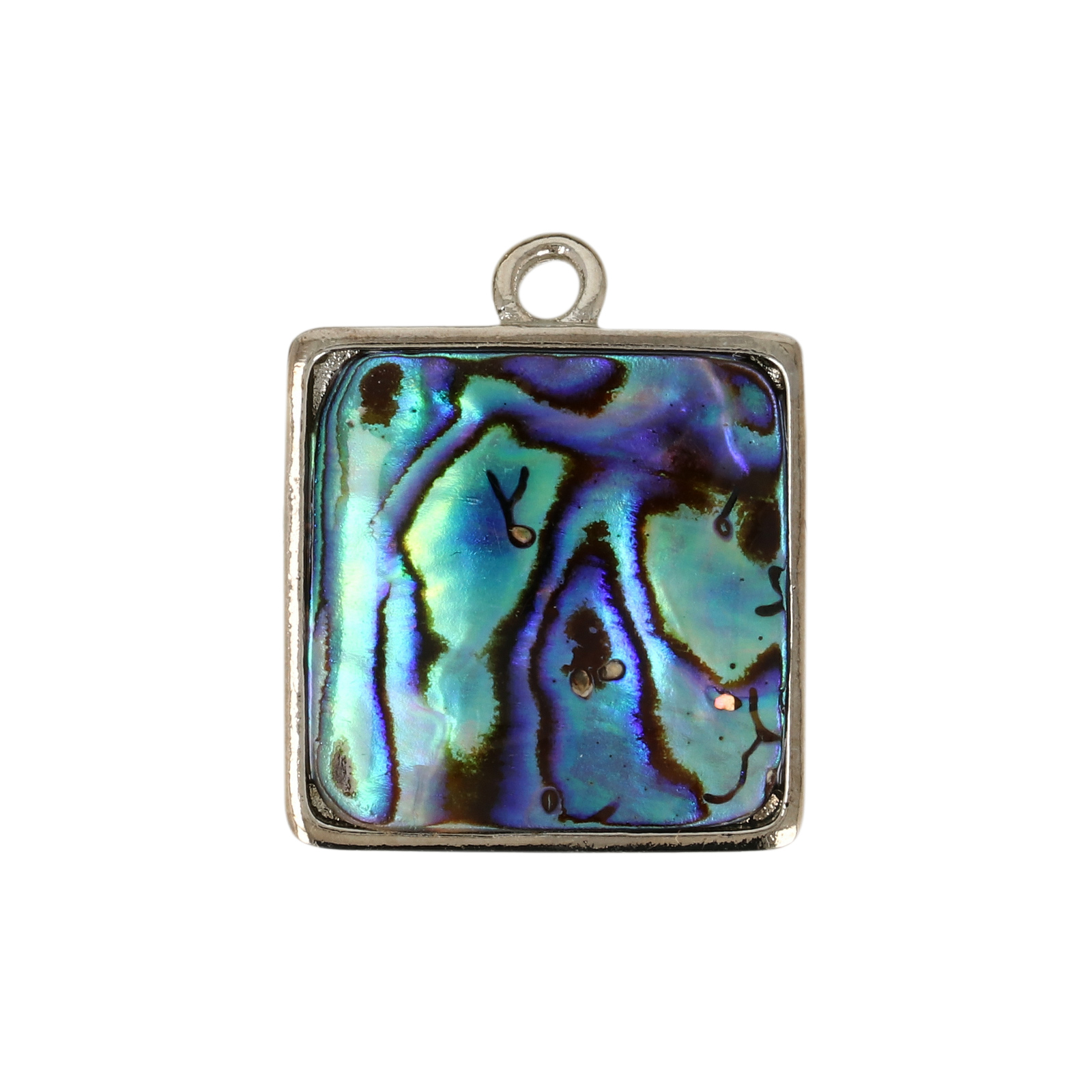 anhänger paua perlmutt rhodium versilbert quadrat 18mm | 1st