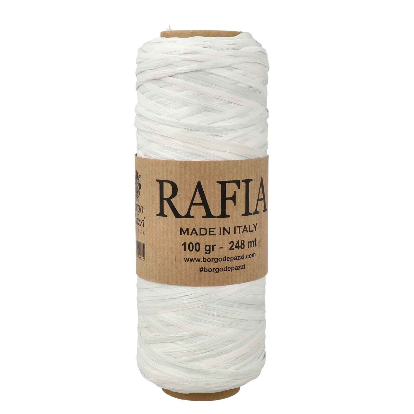 borgo de' pazzi rafia - pearl (9) - 100gr (248mt) | 1pc