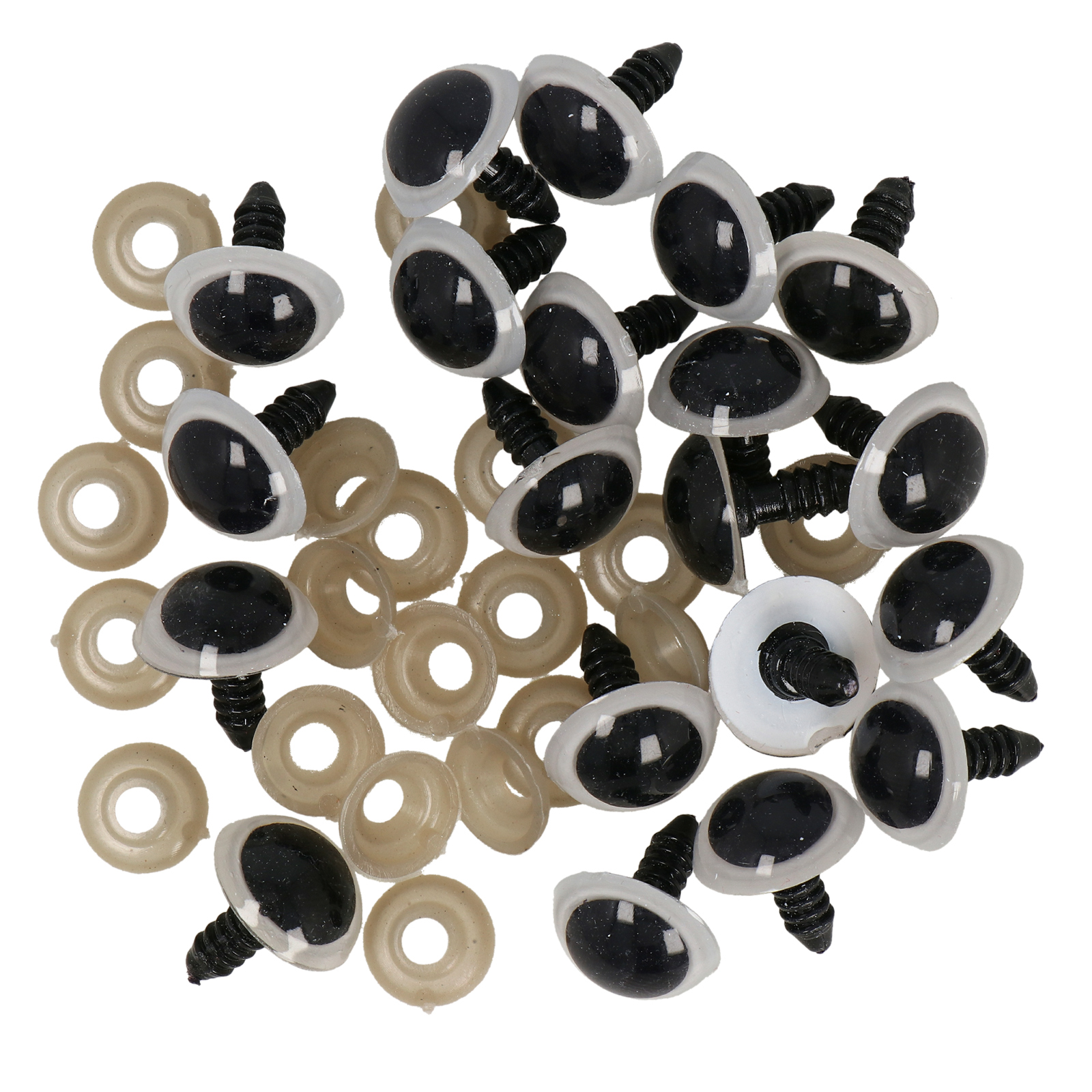 amigurumi safety eyes white background 16mm | 20pc