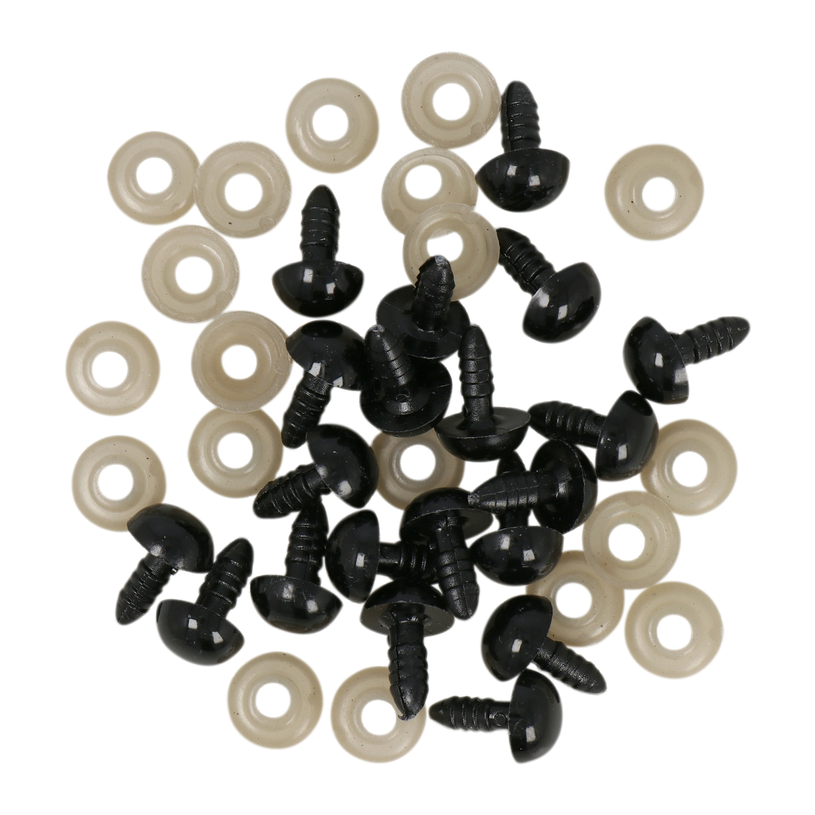 applicazioni amigurumi - occhi da avvitare nero 12mm | 20st