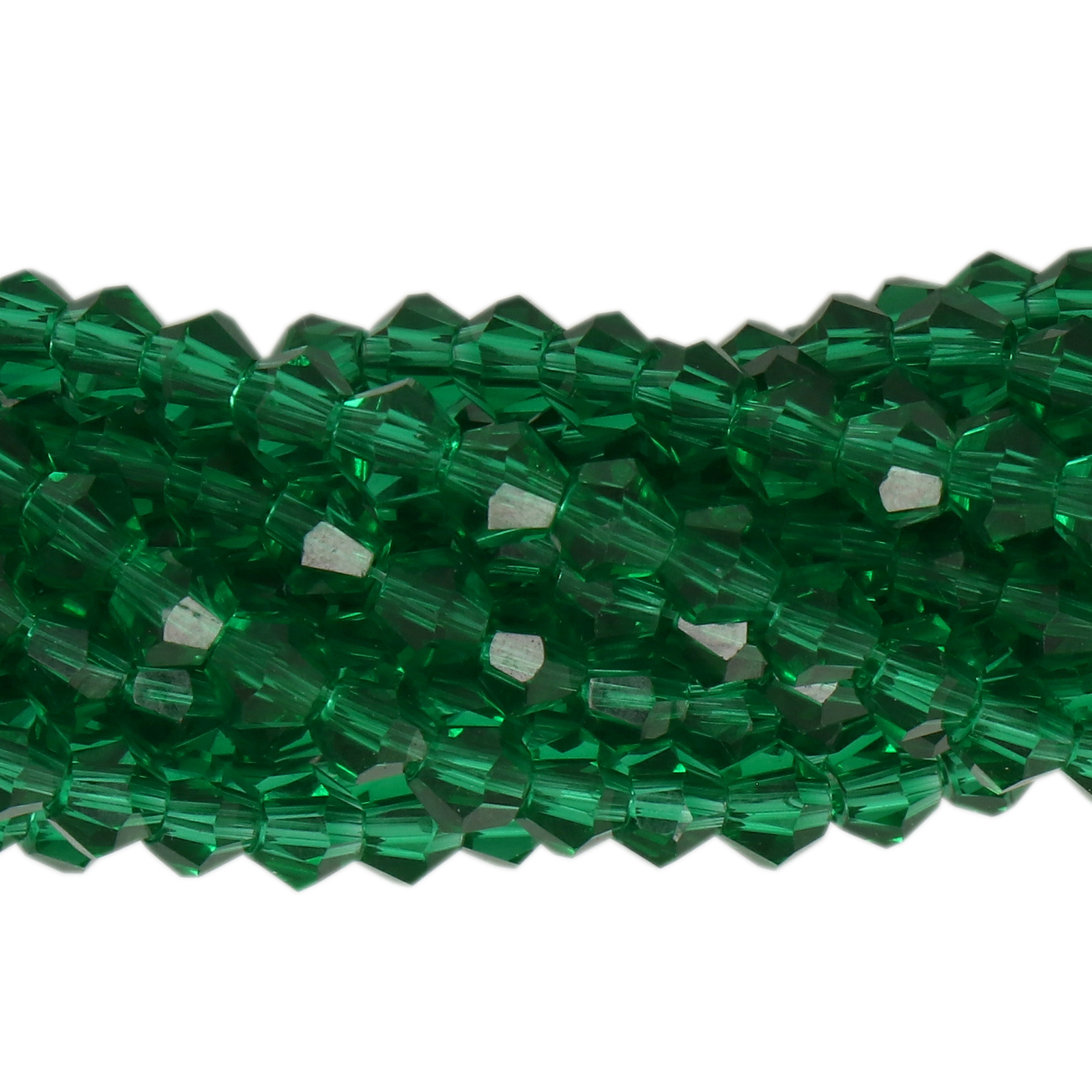 emerald chinese crystal faceted bicone 4mm | 1 strand