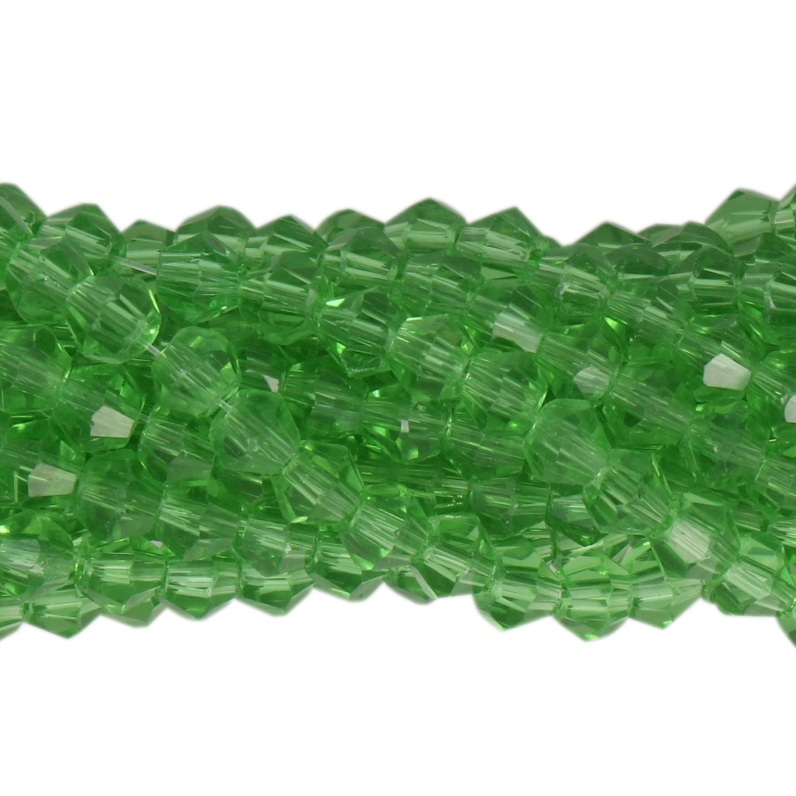 green chinese crystal faceted bicone 4mm | 1 strand