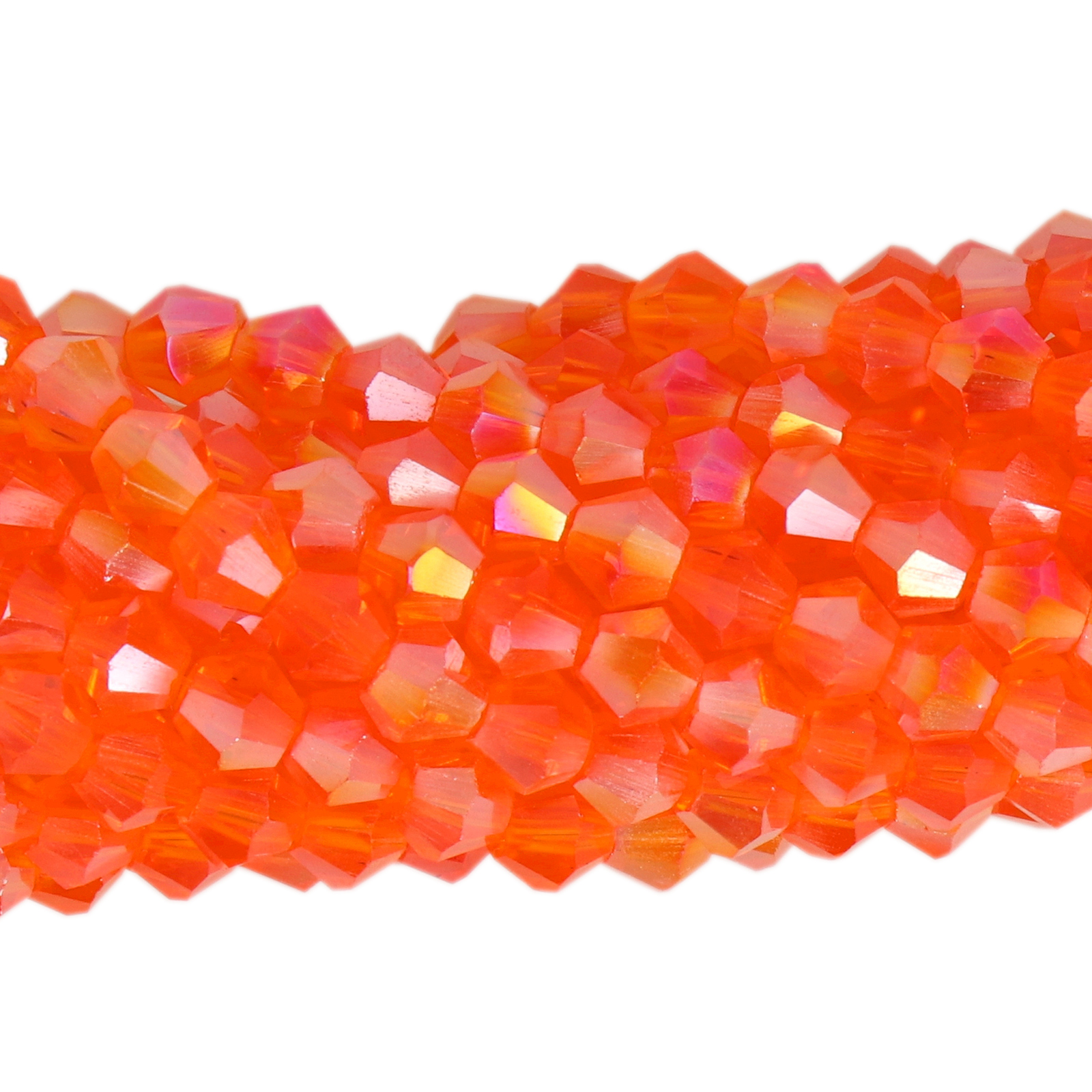 orange ab chinese crystal faceted bicone 4mm | 1 strand