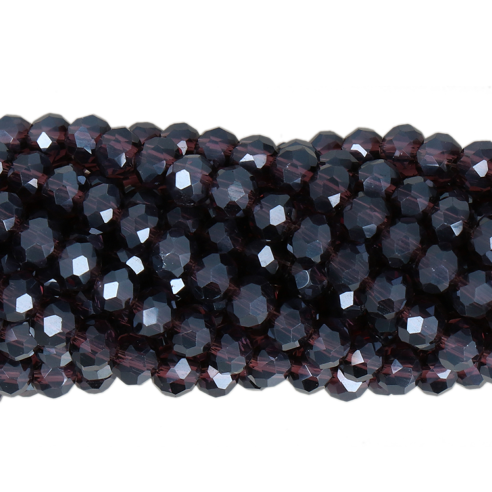 amethyst luster chinese crystal faceted roundelle 4x3mm | 1 strand