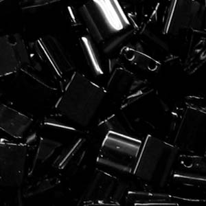 miyuki tila beads - opaque black 5mm | 5gr
