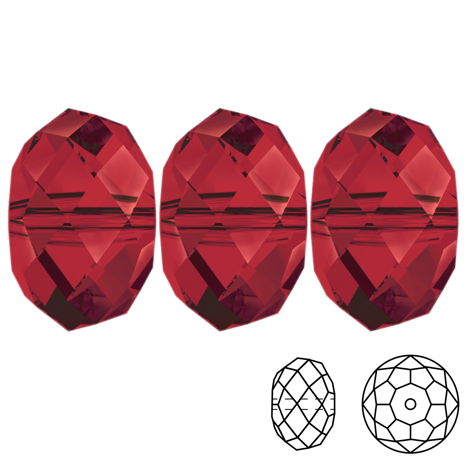 briolette (5040) light siam 6mm | 4st