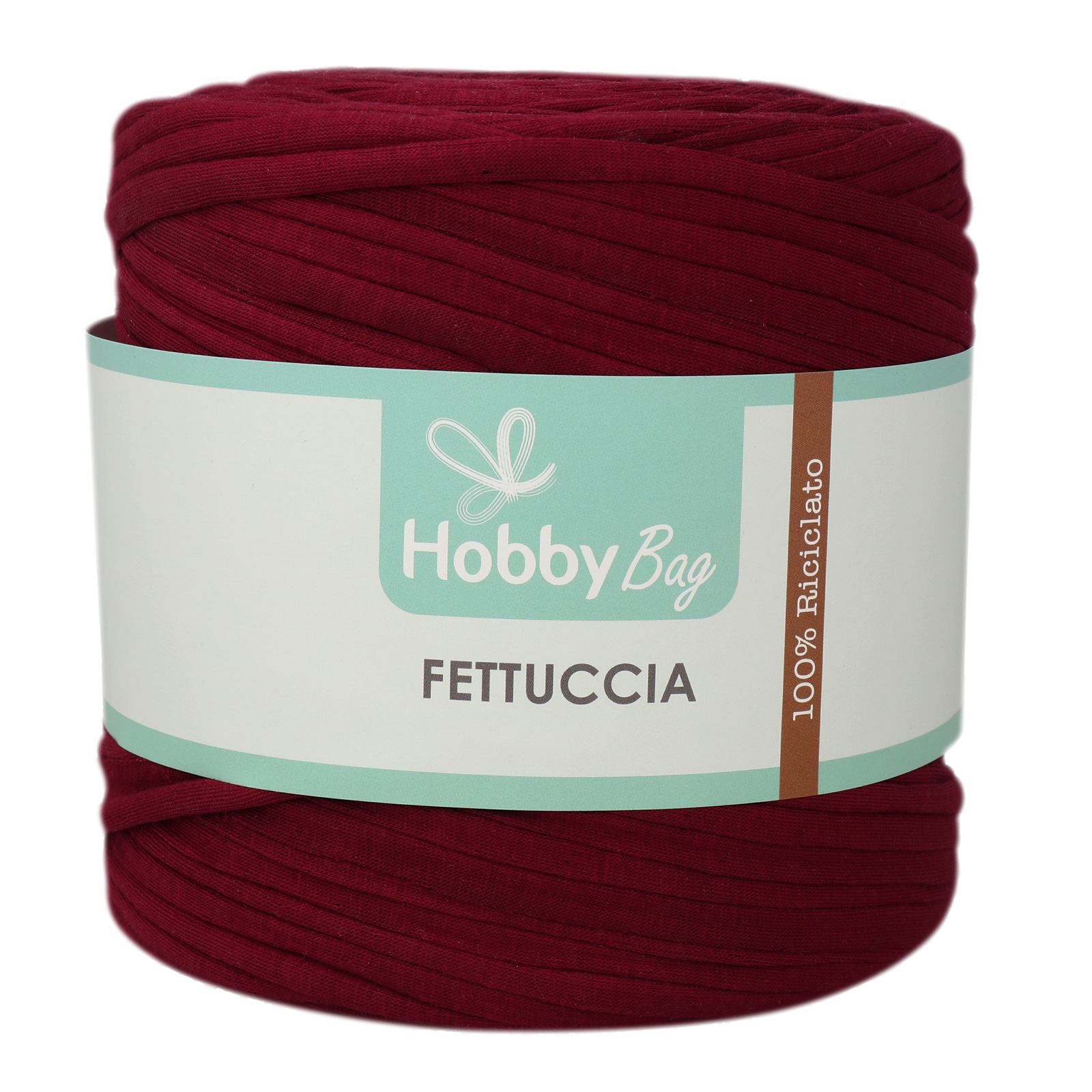 hobbybag t-shirt yarn fettuccia - bordeaux - 500-800gr (110-130mt) | 1st