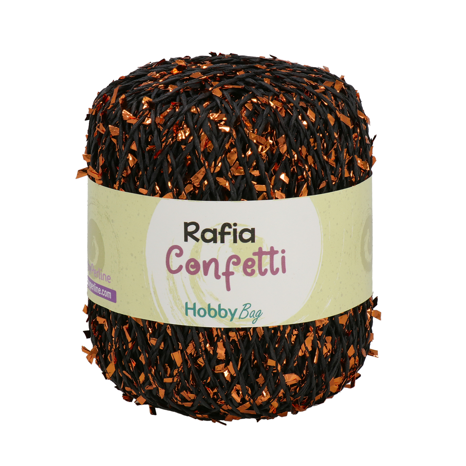 rafia confetti hobbybag - black/copper - 50gr (70mt) | 1pc