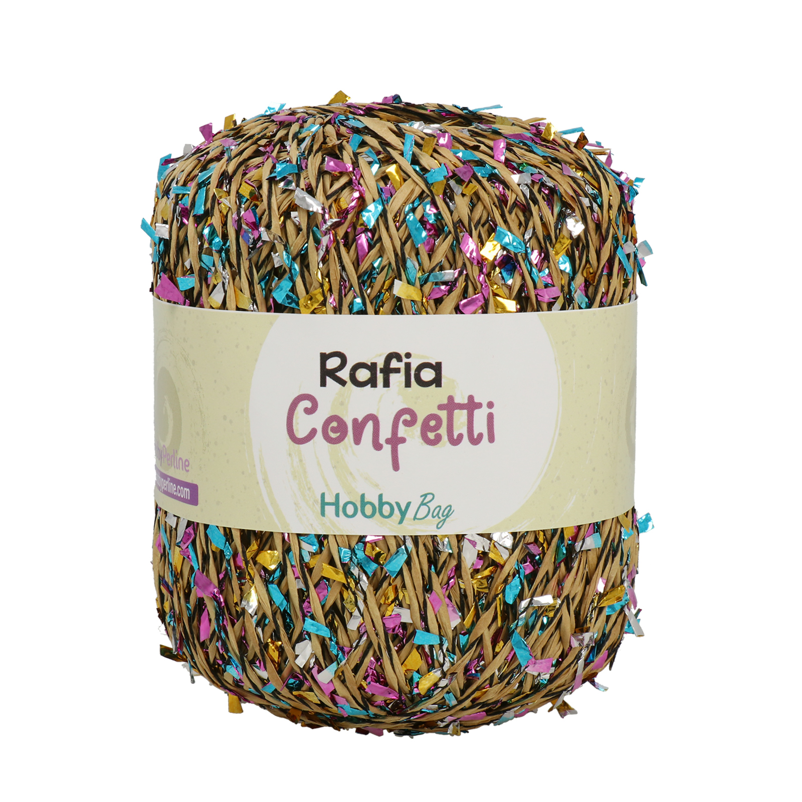 rafia confetti hobbybag - natural/multicolor - 50gr (70mt) | 1pc