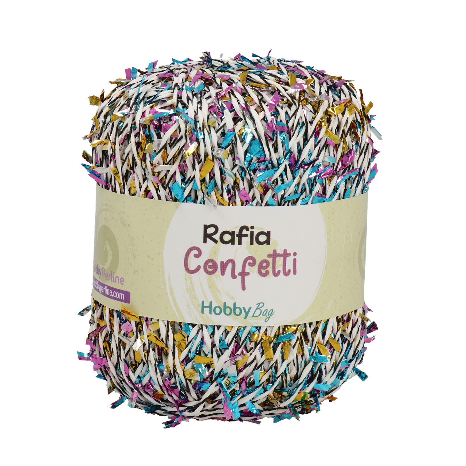 rafia confetti hobbybag - black/white/multicolor - 50gr (70mt) | 1pc