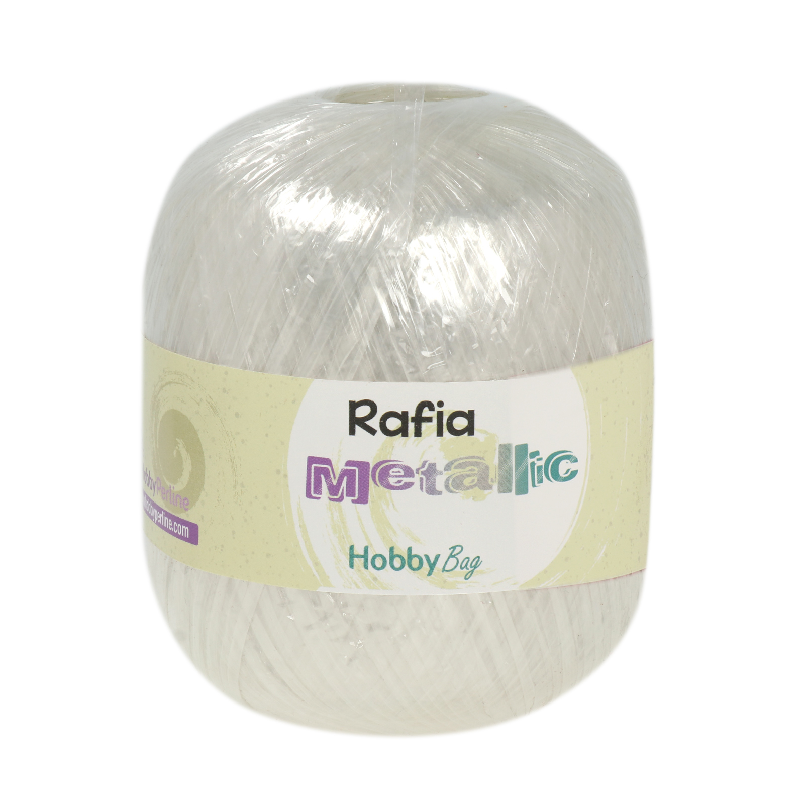 rafia metallic hobbybag - white - 50gr (110mt) | 1pc