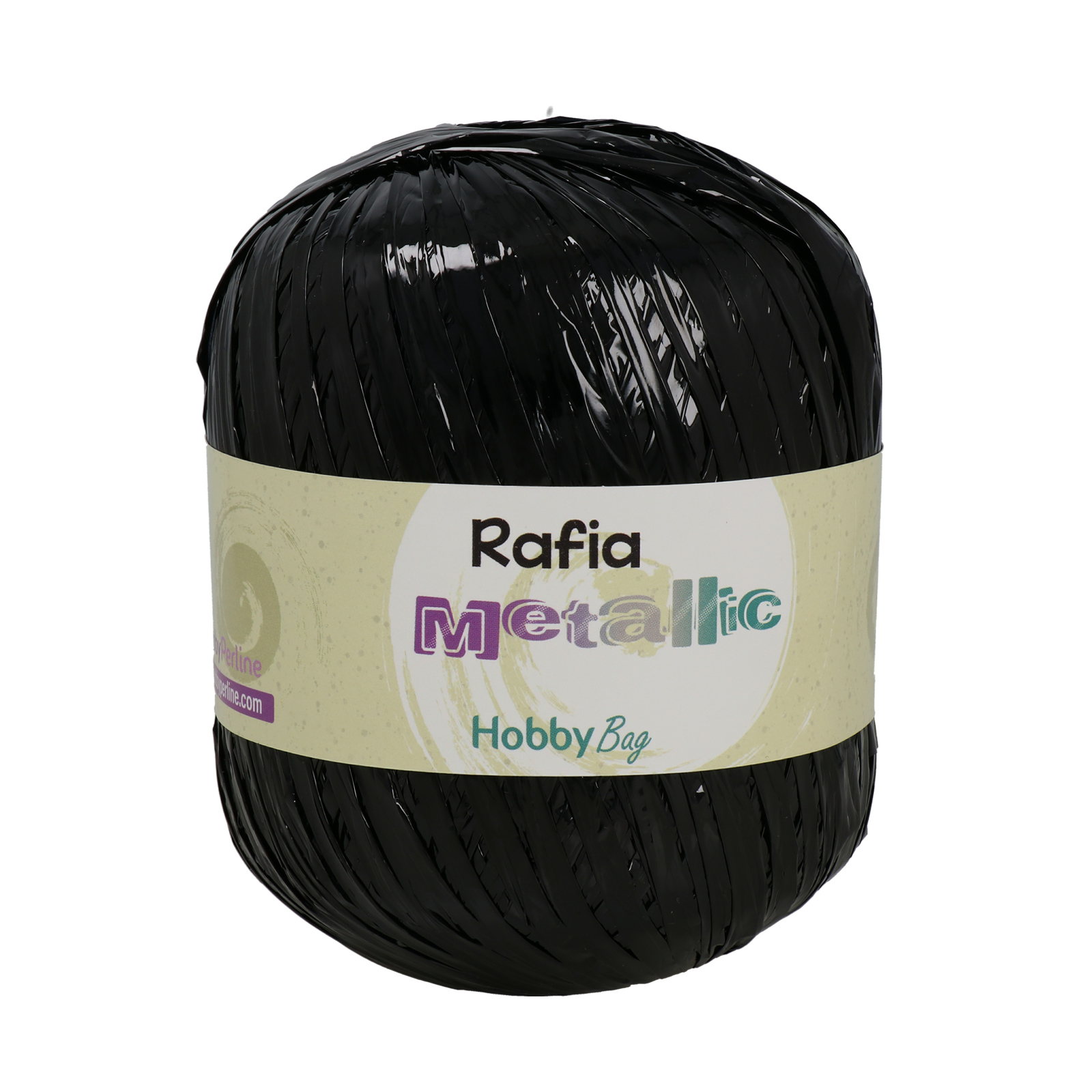 rafia metallic hobbybag - black - 50gr (110mt) | 1pc