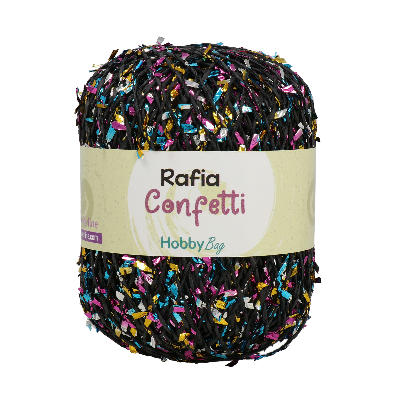 rafia confetti hobbybag - black/multicolor - 50gr (70mt) | 1pc