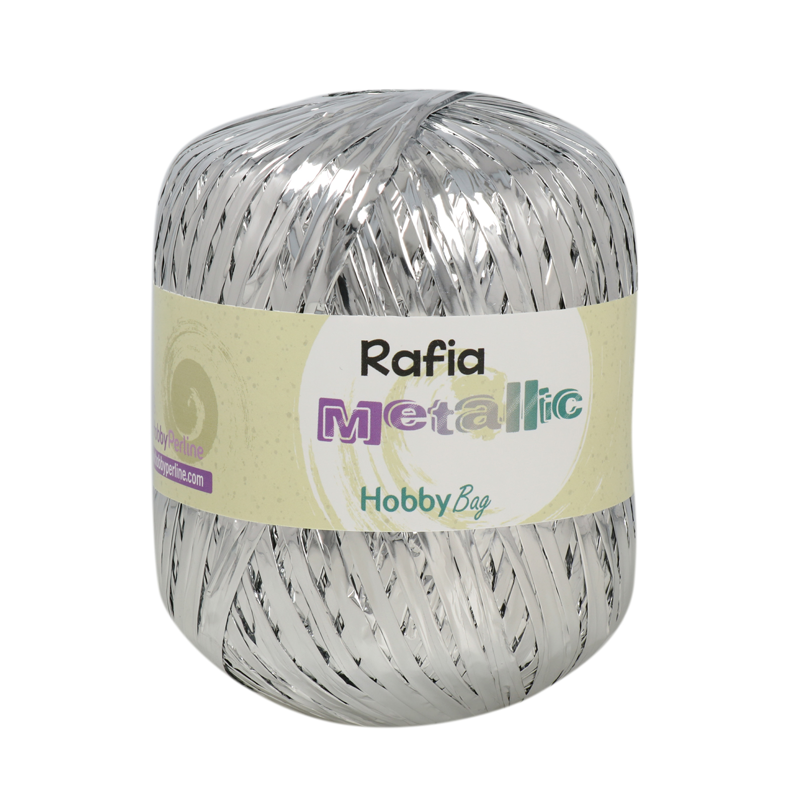 rafia metallic hobbybag - silver - 50gr (110mt) | 1pc