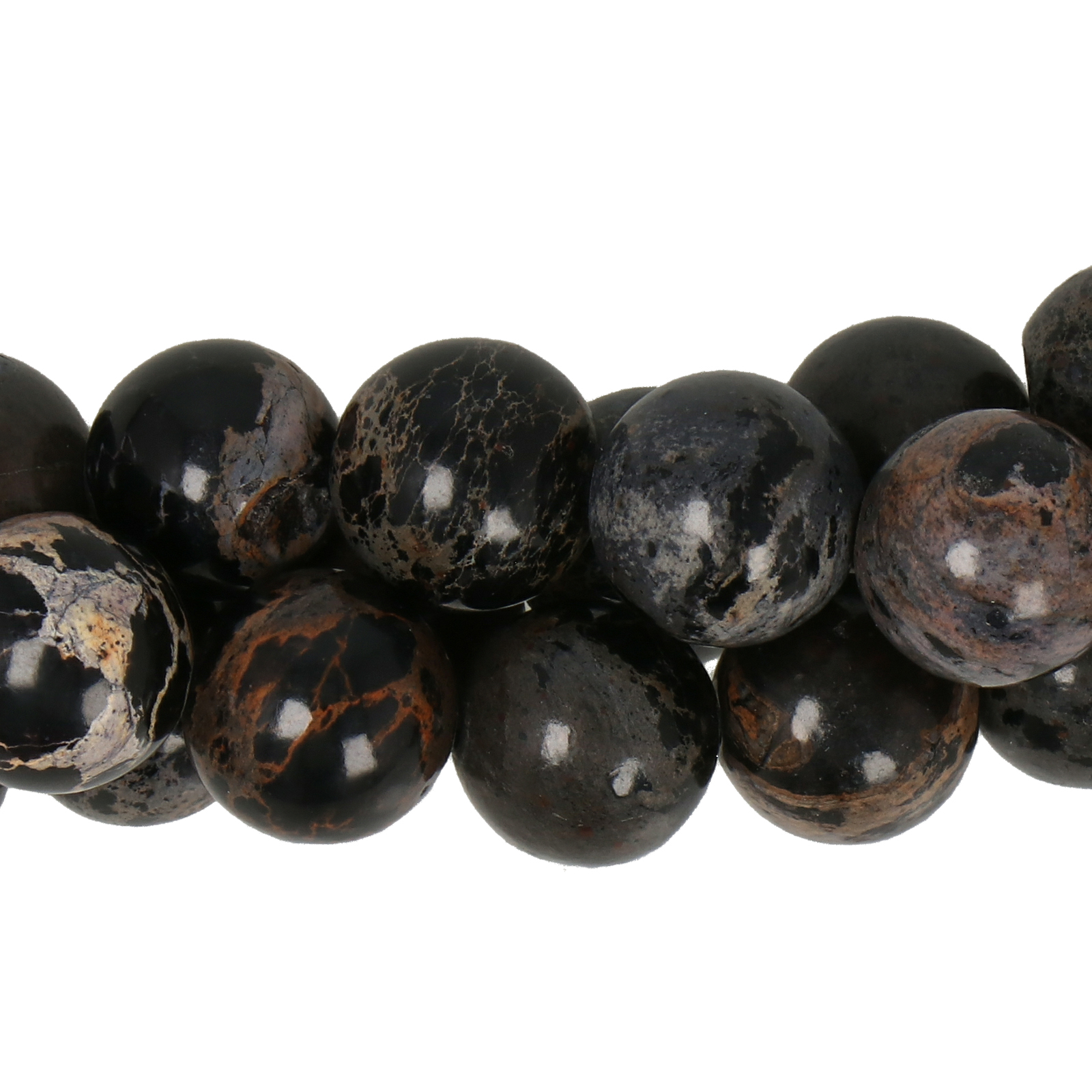 dyed schwarz impression jaspis glatt runde 10mm | 8st