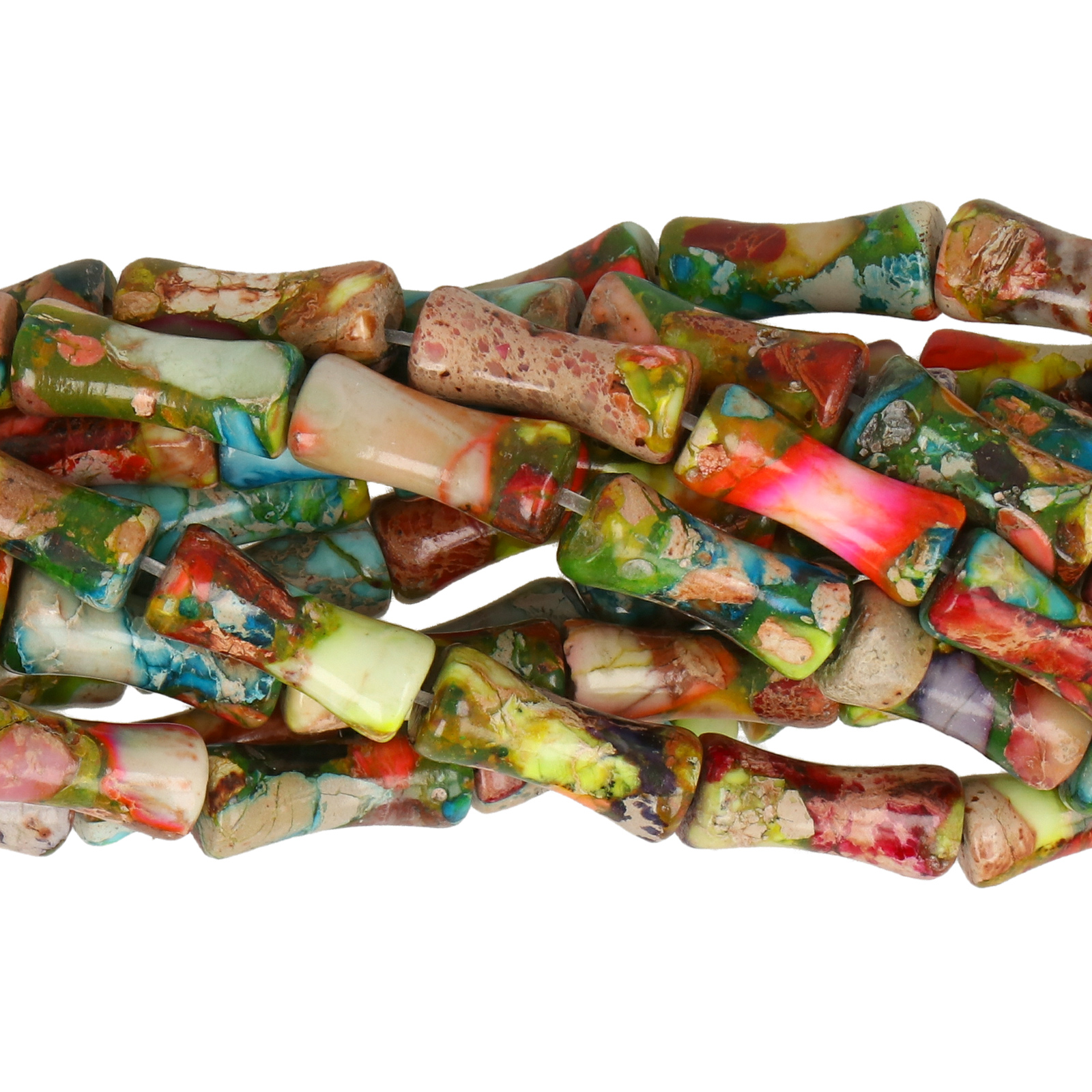 multicolor impression jasper smooth tube 12x5mm | 8pc